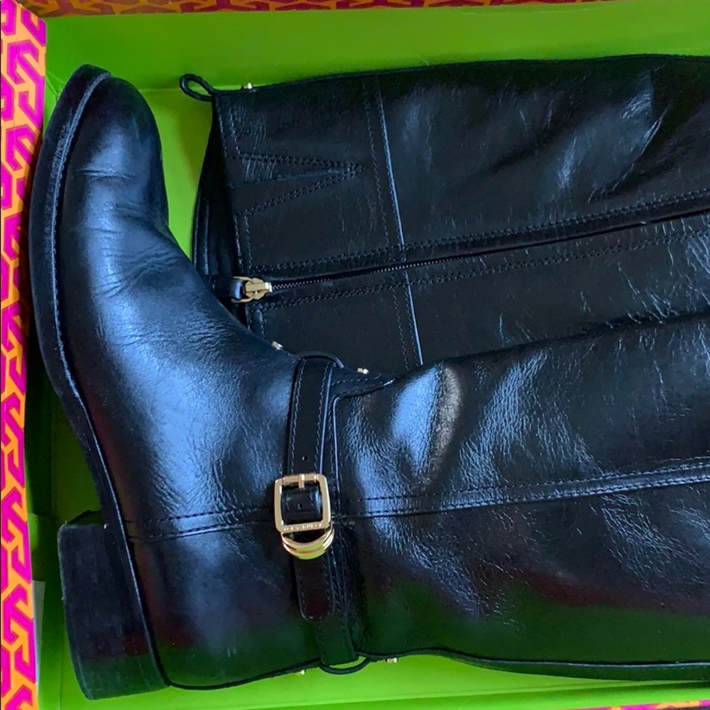 Tory Burch black leather riding boots